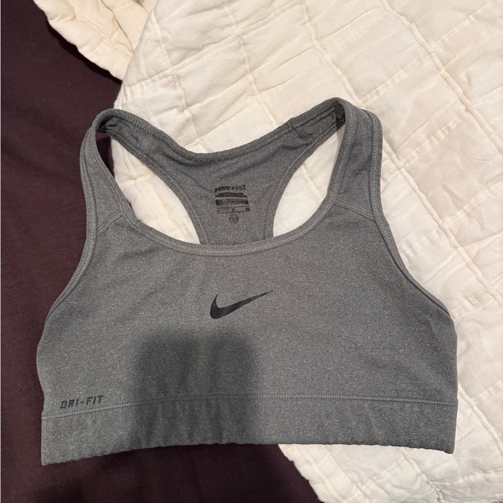 Nike Gray Racerback Dri-FIT Sports Bra